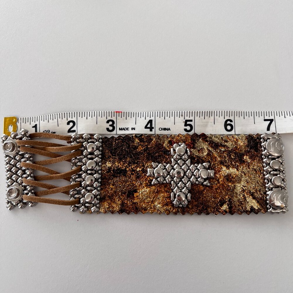 Sergio Gutierrez /Liquid Metal Leather Bracelet - Picture 3 of 7